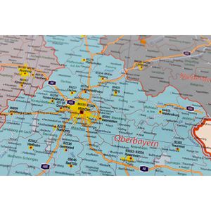 Produktbild für Deutschlandkarte GeoMetro Verwaltungskarte, mit Aluleisten
