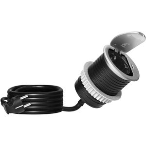 Produktbild für Einbausteckdose Orno GM-9040, mit 1,9 m Kabel, klappbar