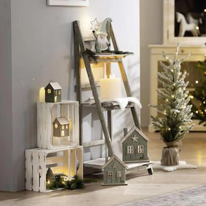 Produktbild für Weihnachtsdeko Frank-Flechtwaren LED-Hänger Haus, 2 Stück