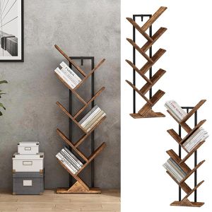 Produktbild für Bücherregal Vicco Fyrk, schwarz / dunkelbraun