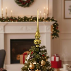 Produktbild für Christbaumspitze Inge-Glas Brokat, matt oder glänzend, gold