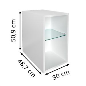 Produktbild für Badregal Fackelmann Oxford 83332, aus Glas / Holz, weiß