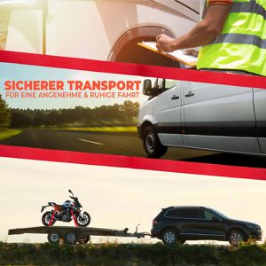 Produktbild für Spanngurt NTG rot, mit Airline-Fitting &amp; Ratsche
