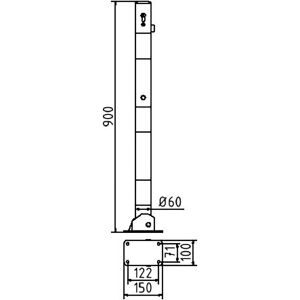 Produktbild für Absperrpfosten Schake 460UZB, rot/weiß, aus Metall