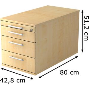 Produktbild für Rollcontainer Hammerbacher H-Serie, aus Holz, ahorn