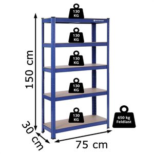 Produktbild für Schwerlastregal Songmics 5 Holzböden