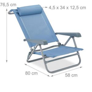 Produktbild für Campingstuhl Relaxdays 10026478, blau, bis 120 kg