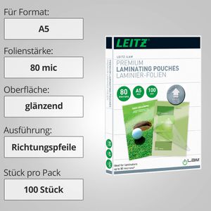 Produktbild für Laminierfolien Leitz 7492 iLAM UDT, DIN A5