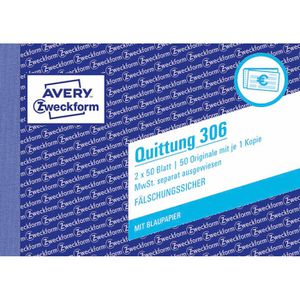 Produktbild für Quittungsblock Zweckform 306, fälschungssicher, MwSt. separat