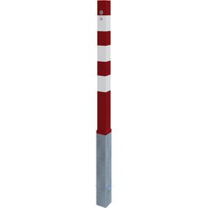 Produktbild für Absperrpfosten Schake 470NB+2, 2 Ösen, rot/weiß, aus Metall