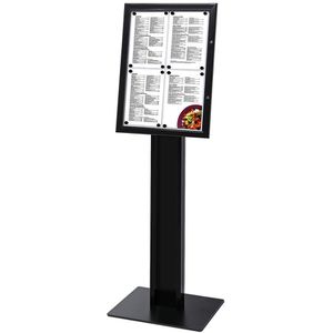 Produktbild für Infoständer Showdown-Displays Menu aus Stahlblech, schwarz, A2