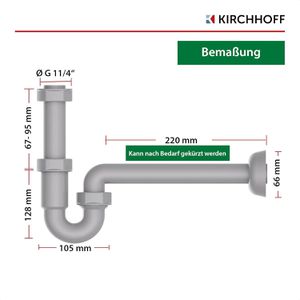 Produktbild für Siphon Kirchhoff ECO Röhrensiphon für Waschbecken