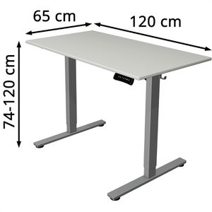 Produktbild für Schreibtisch Kerkmann Move small office, lichtgrau / silber