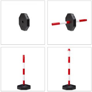 Produktbild für Absperrpfosten Böttcher-AG rot/weiß, aus Kunststoff