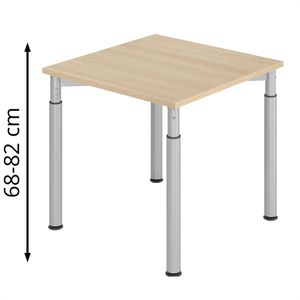 Schreibtisch Hammerbacher Y-Serie, eiche / silber