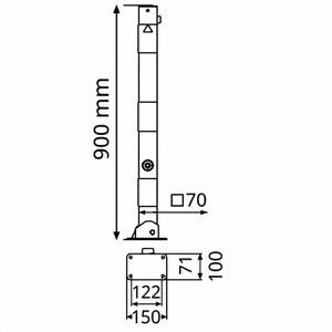 Produktbild für Absperrpfosten Schake 470FUB+2, 2 Ösen, rot/weiß, aus Metall