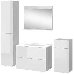 Badmöbel-Set Vicco Izan, weiß Hochglanz, 4-teilig