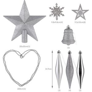 Produktbild für Weihnachtskugeln Deuba 103314, silber