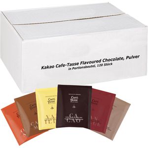 Kakao Cafe-Tasse belgische Trinkschokolade, 6 Sorten, Pulver