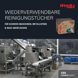 Produktbild für Einwegtücher Wypall X80, 8294, PowerClean, Hydroknit, blau