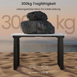 Produktbild für Schreibtisch FlexiSpot E7QB, weiß / schwarz