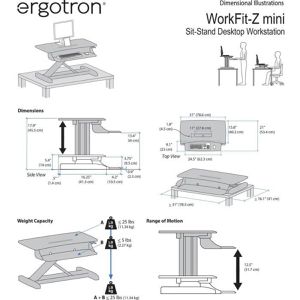 Produktbild für Schreibtischaufsatz Ergotron WorkFit-Z Mini, grau