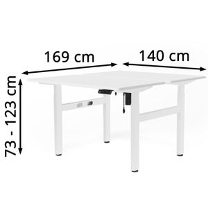 Produktbild für Schreibtisch FlexiSpot EH1W, Doppelarbeitsplatz, weiß / weiß