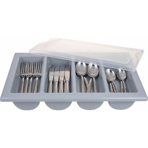 Produktbild für Besteckkasten Gräwe 398, grau, aus Kunststoff