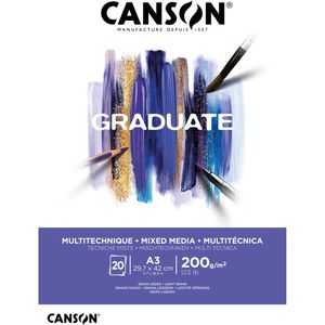 Produktbild für Aquarellpapier Canson Graduate Mix Media Block, A3