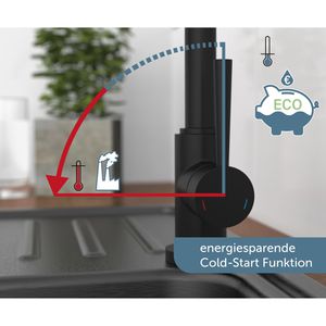 Produktbild für Küchenarmatur Schütte Cornwall, schwarz matt