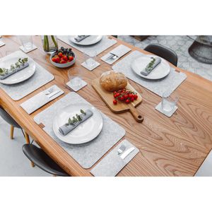 Produktbild für Untersetzer Miqio mit Leder Applikation, eckig