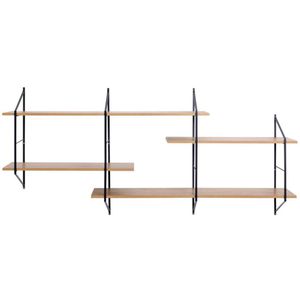 Produktbild für Wandregal AC-Design Belfast, schwarz / wildeiche