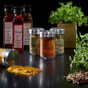 Produktbild für Gewürzgläser Relaxdays aus Glas, mit Edelstahldeckel