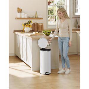 Produktbild für Mülleimer Songmics LTB031WZ02, wolkenweiß