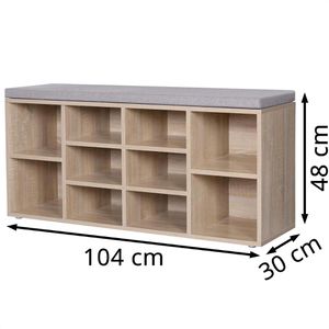 Produktbild für Schuhbank Vasagle LHS10WT, eiche, aus Holz