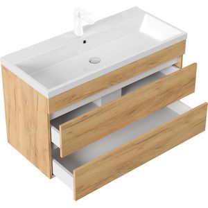 Produktbild für Waschtisch Posseik Fellini 100, hängend, eiche gold