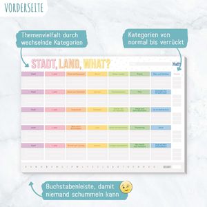 Produktbild für Spielblock Häfft 11130-2, Stadt Land What