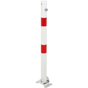 Produktbild für Absperrpfosten Alberts Klappy, rot/weiß, aus Metall
