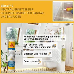 Produktbild für Silikon Sika Sikasil C, transparent