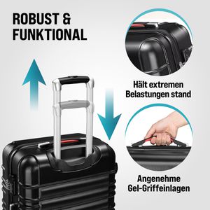 Produktbild für Koffer Monzana schwarz, 4-teilig + Zubehör