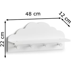 Produktbild für Wandgarderobe Zeller Wolke, 13504, Holz, für Kinder