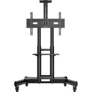 Produktbild für TV-Ständer Onkron TS1551-B, Ablage &amp; Rollen, schwarz, Metall