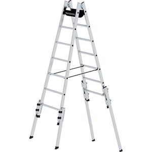 Produktbild für Stehleiter MUNK 33514, nivello-Leiterfüße, beidseitig begehbar