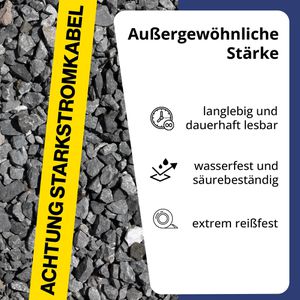 Produktbild für Trassenwarnband Kelmaplast Achtung Starkstromkabel