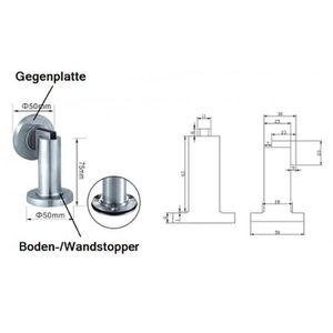 Produktbild für Türfeststeller SO-TECH Magneto, aus Edelstahl