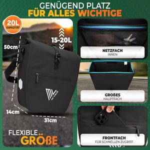 Produktbild für Gepäckträgertasche Mivelo Capax Mini, schwarz, 20 Liter