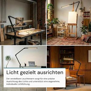 Produktbild für Schreibtischlampe Luxula LX700157, schwarz, LED, dimmbar