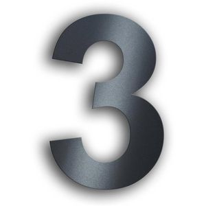 Hausnummer Metzler Arial, anthrazit aus Edelstahl