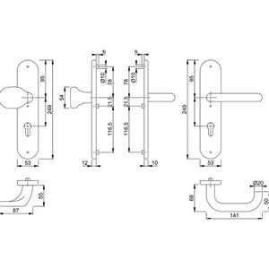 Produktbild für Drückergarnitur Hoppe-AG 3664099 Paris, ES1