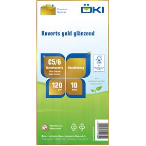 Produktbild für Briefumschläge ÖKI 20348, gold glänzend, DIN lang